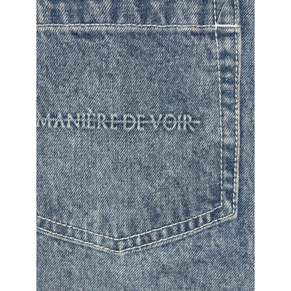 Maniere De Voir Womens High Rise Geometric Streetwear Jeans Blue Size 10
